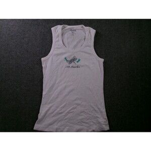 St Maarten Tank Top Womens XXL White Causal Beachy Vacation Trip Del Sol